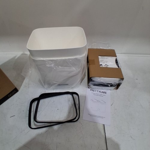 2PK PRETTYCARE SMART SENSOR TRASH CANS - 3.6 GAL - WHITE (MODEL: GC01) image 2