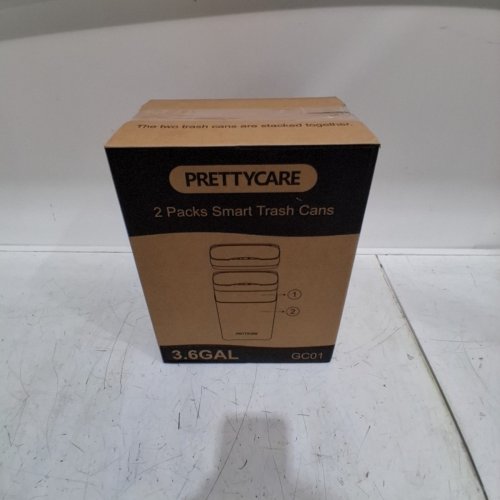 2PK PRETTYCARE SMART SENSOR TRASH CANS - 3.6 GAL - WHITE (MODEL: GC01) image 3