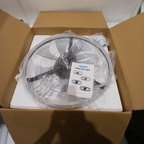 VOLISUN MODERN CEILING FAN WITH LIGHTS AND REMOTE-3000K-6500K - BLACK image 2