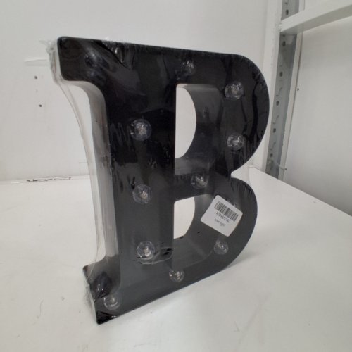 LED LIGHT UP DECORATIVE LETTER "B" - 8.5" - BLACK image 2