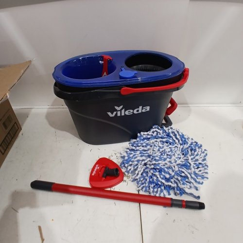 VILEDA EASYWRING RINSECLEAN SPIN MOP & BUCKET SYSTEM - GREY/BLUE image 2