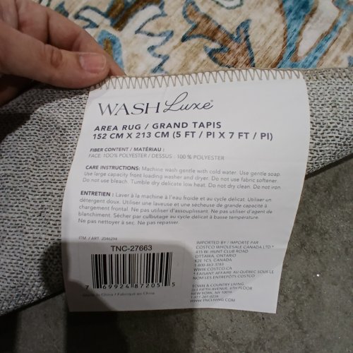 2PC WASH LUXE PATTERNED AREA RUG MATCHING RUNNER AND AREA MAT - 27" X 60" / 5FT X 7FT - BLUE AND BEIGE image 3