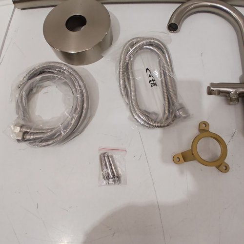 WOODBRIDGE HIGH FLOW RATE FREESTANDING TUB FILLER FAUCET - 8 GPM / 40"- CHROME (MODEL: F0002CH) image 4