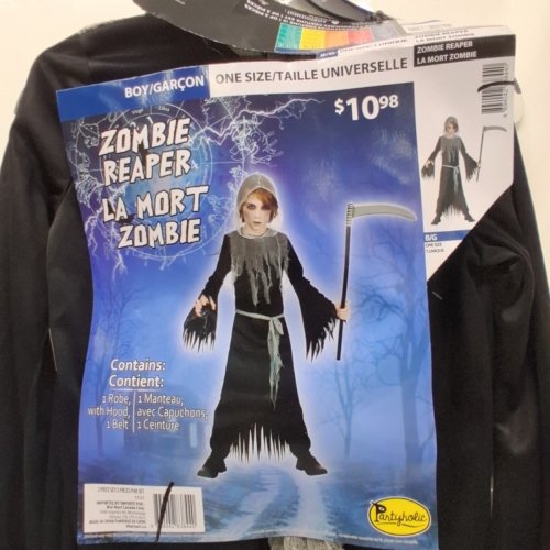 BOYS PARTYHOLIC ZOMBIE REAPER COSTUME - OSFM - BLACK image 3