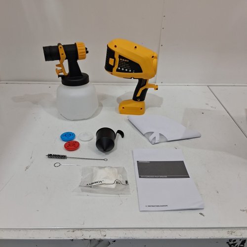 HOYOA CORDLESS PAINT SPRAYER GUN WITH DEWALT 20V BATTERY - 1300ML - YELLOW/BLACK (MODEL: KLB-014) image 2