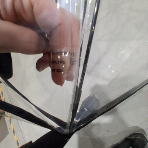 STICK REVERSE-CLOSE UMBRELLA WITH UNDER-CANOPY PRINT - 47" - CLEAR image 2