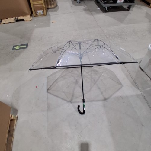 STICK REVERSE-CLOSE UMBRELLA WITH UNDER-CANOPY PRINT - 47" - CLEAR image 3