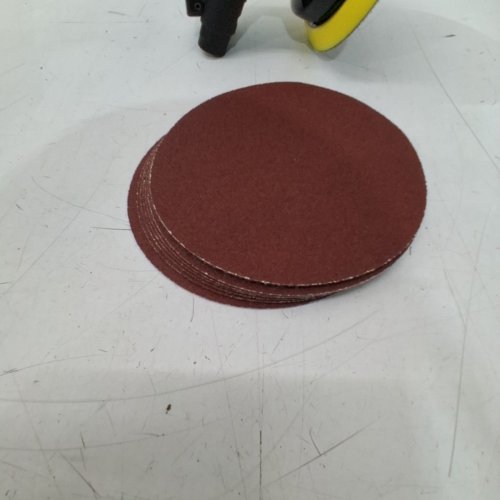 8PC AUTOLOCK PNEUMATIC AIR ORBITAL SANDER KIT MODEL - 5" ROUND - BLACK/YELLOW (MODEL: LBZS-960) image 3
