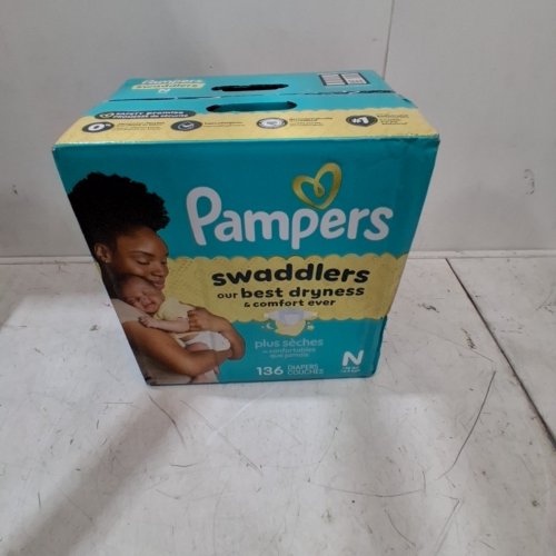 136PK PAMPERS SWADDLERS DIAPERS - NEWBORN SIZE image 2
