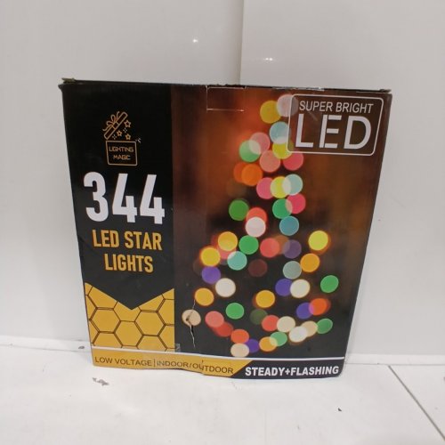 LIGHTING MAGIC CHRISTMAS INDOOR/OUTDOOR LED LIGHT WITH 344 LIGHT WITH REMOTE CONTROL - 12" STAR/11.8FT LED STRINGS/16.4FT LEAD WIRE - MULTI-COLOR/MODES image 4