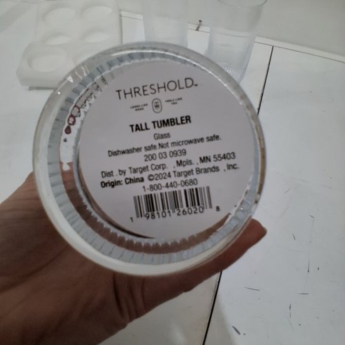3PK THRESHOLD TALL GLASS TUMBLERS - 19 OZ -CLEAR image 2