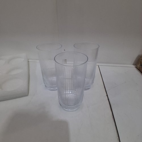 3PK THRESHOLD TALL GLASS TUMBLERS - 19 OZ -CLEAR image 3