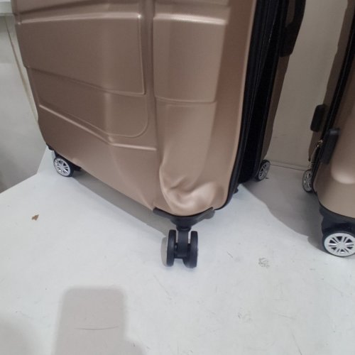 3PC SHOWKOO LUGGAGE PC+ABS DURABLE EXPANDABLE HARDSIDE SUITCASE WITH DOUBLE SPINNER WHEELS - 20"/24"/28" - CHAMPAGNE (MODEL: JY-A016B) image 3