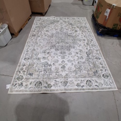 HUGEAR VINTAGE AREA RUG - 6FT X 9FT - GREY/PATTERN image 4