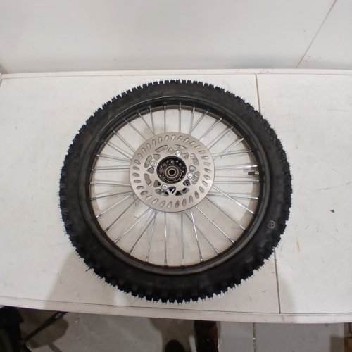 REDCAP FROM RIM WHEEL 70/100-19 TIRE TUBE ASSEMBLY FOR APOLLO RFZ SSR 125CC 140CC DB KLX125 KX85 TTR125 YZ85 YZ80 RM80 DIRT PIT BIKE TAO TAO BD17 WITH 15 MM AXLES INCLUDES BRAKE ROTOR - 19" - BLACK image 2