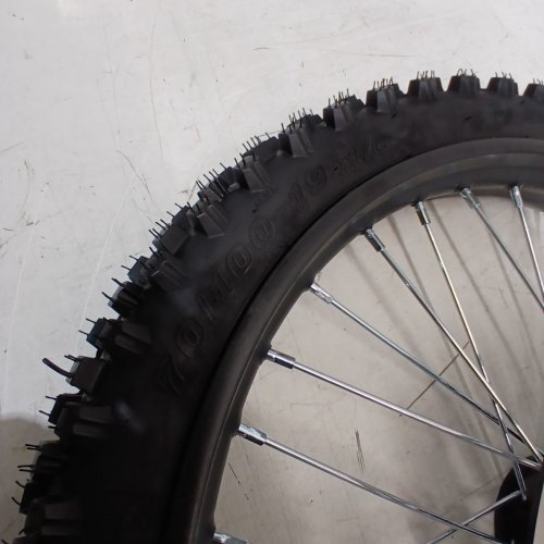REDCAP FROM RIM WHEEL 70/100-19 TIRE TUBE ASSEMBLY FOR APOLLO RFZ SSR 125CC 140CC DB KLX125 KX85 TTR125 YZ85 YZ80 RM80 DIRT PIT BIKE TAO TAO BD17 WITH 15 MM AXLES INCLUDES BRAKE ROTOR - 19" - BLACK image 3