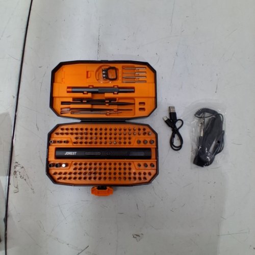 JOREST 155-IN-1 MINI ELECTRIC SCREWDRIVER SET - PRECISION POWER SCREWDRIVER WITH 5 TORQUE LEVELS, REPAIR TOOL KIT - BLACK/ORANGE image 2