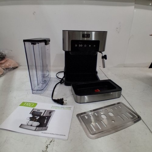 TRU 15 BAR SEMI-AUTOMATIC TOUCH SCREEN ESPRESSO MAKER - 11.5"X10.6" - SILVER (MODEL: CM-683CN) image 5