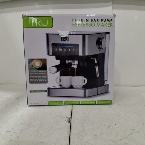 TRU 15 BAR SEMI-AUTOMATIC TOUCH SCREEN ESPRESSO MAKER - 11.5"X10.6" - SILVER (MODEL: CM-683CN) image 8