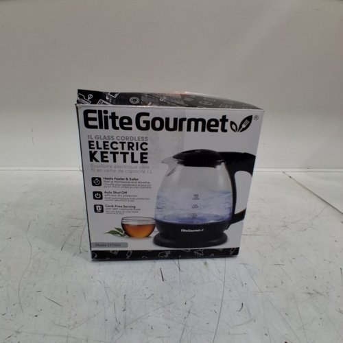 ELITE GOURMET ELECTRIC GLASS KETTLE - 1L - BLACK (MODEL: EKT1001B) image 6