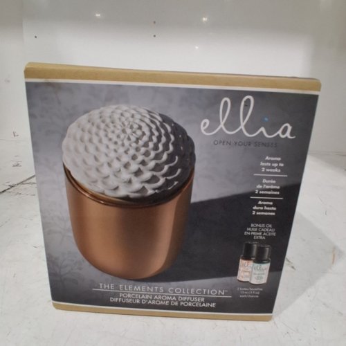 ELLIA PORCELAIN AROMA DIFFUSER WITH 2 15 ML BOTTLES - COPPER (MODEL:ARM-P250CP-EO10) image 2