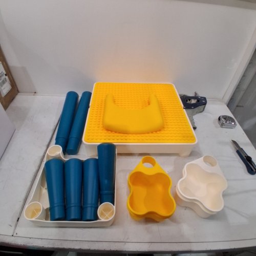 128 BLOCKS BURGKIDZ TODDLER BUILDING TABLE SET - BLUE (MODEL: LX.A921B) image 3