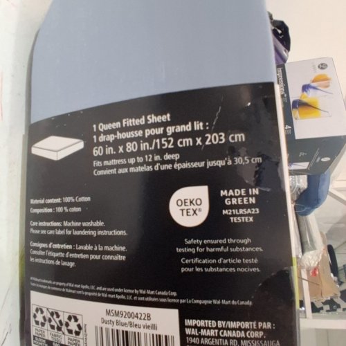 MAINSTAYS SOFT COTTON FITTED SHEET - QUEEN - BLUE (MODEL: MSM9200422B) image 4