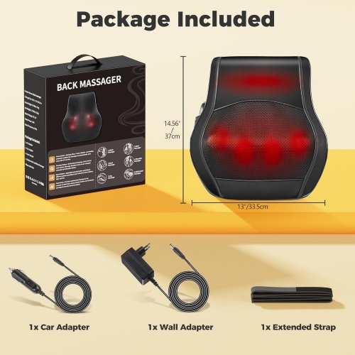 SHIATSU BACK NECK MASSAGER - 13" X 14.56" - BLACK (MODEL: JH-K3YX) image 2