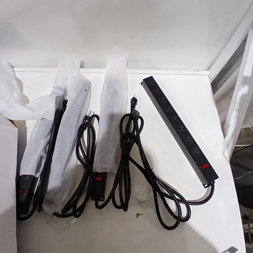 4PK HHSOET HEAVY DUTY LONG 8 OUTLETS 14AWG EXTENSION CORD - 6FT - BLACK image 3