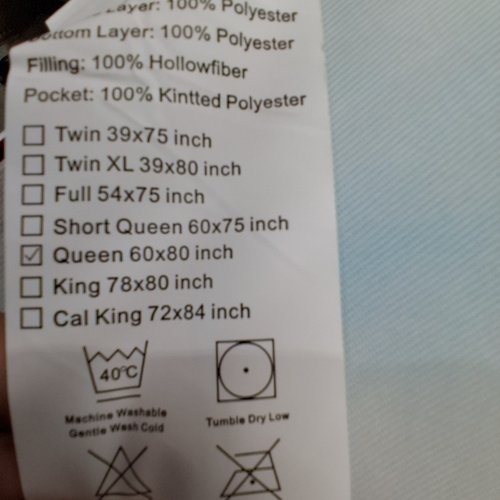 2PC KELTARO 2" THICK COMFORT SUPPORT PRESSURE RELIEF PREMIUM MATTRESS TOPPER - QUEEN (60" X 80") - BLUE/WHITE image 4
