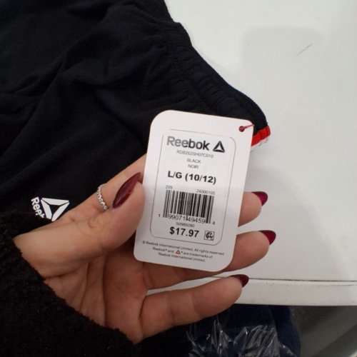 BOYS REEBOK CLASSIC SHORTS - LARGE (10/12) - BLACK/WHITE/RED image 3