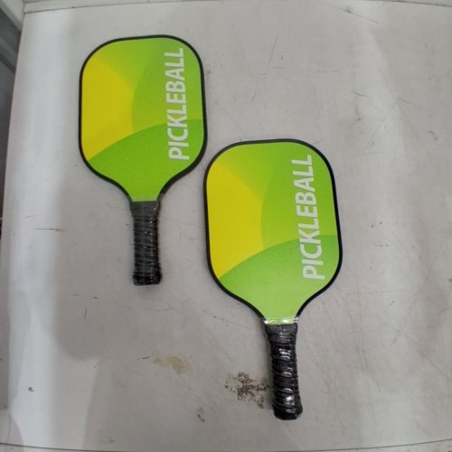 2 FIBERGLASS PICKLEBALL PADDLES - 14MM - 16" - GREEN/YELLOW image 2