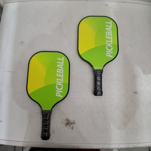 2 FIBERGLASS PICKLEBALL PADDLES - 14MM - 16" - GREEN/YELLOW image 3