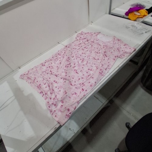WOMEN'S FEREMO SHORT SLEEVE FLORAL PATTERN NIGHTGOWN - EXTRA LARGE - PINK image 2