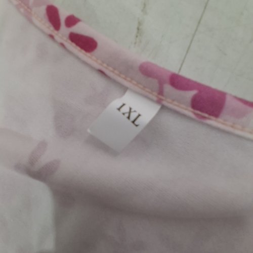 WOMEN'S FEREMO SHORT SLEEVE FLORAL PATTERN NIGHTGOWN - EXTRA LARGE - PINK image 3