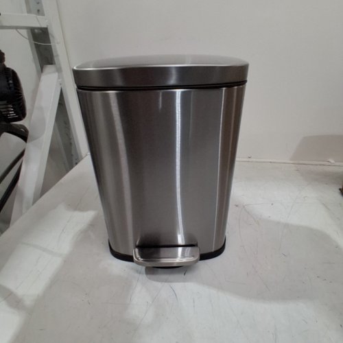 AMAZONBASICS RECTANGLE SOFT-CLOSE TRASH CAN - 5L - SATIN NICKEL image 2