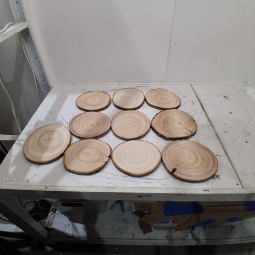 10PK UNFINISHED NATURAL WOOD SLICES - 8.5" image 2