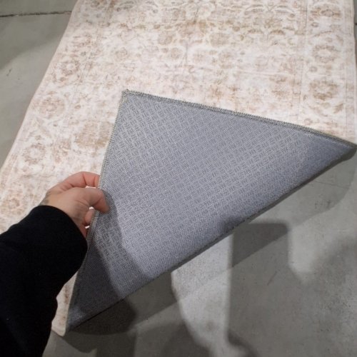 FMFUNCTEX WASHABLE NEUTRAL DISTRESSED ORIENTAL NON-SLIP RUNNER RUG - 2FT X 5FT - BEIGE image 3