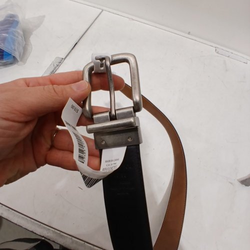 MEN'S DICKIES GENUINE LEATHER REVERSIBLE BELT - SIZE 38 - BLACK image 3