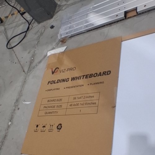 VIZ-PRO LARGE MAGNETIC FOLDING DRY-ERASE WHITEBOARD - 59" X 47" - SILVER BORDER - (MODEL: WFT9648L) image 2