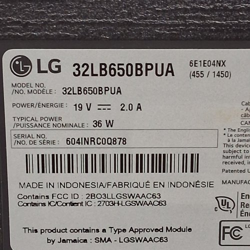 LG LB65 HD LED SMART WEBOS TV - 32" - BLACK (MODEL: 32LB650BPUA) image 11
