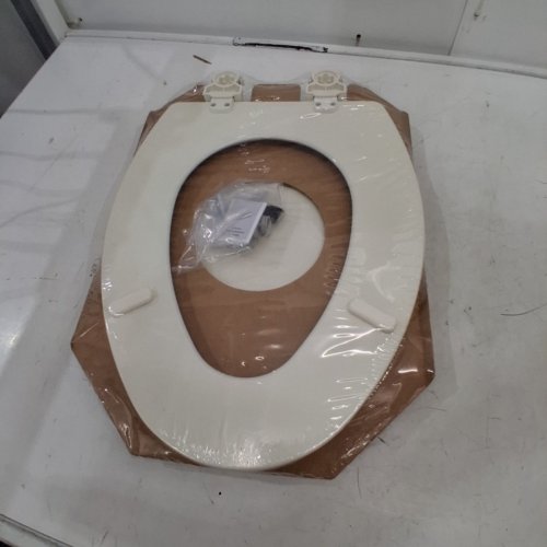 BEMIS CHURCH ELONGATED SHAPE ENAMELED WOOD TOILET SEAT REMOVES FOR CLEANING - 2" X 14.1" X 18.8" - BISCUIT (MODEL: 585EC 346) image 2