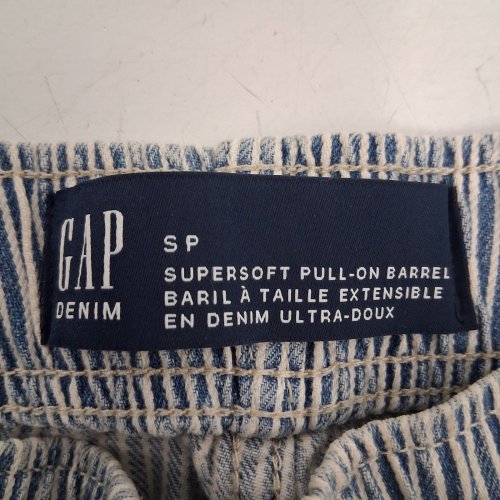 WOMEN'S GAP SUPERSOFT STRIPED PULL-ON BARREL PANTS - SMALL - BLUE WHITE image 4