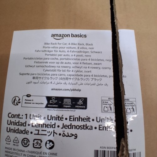 AMAZON BASICS FOLDABLE 4-BIKE STEEL RACK WITH 2" HITCH FOR SUV CAR & TRUCK - 132LBS CAP - BLACK (MODEL: ‎DS04-BR60-04) image 2