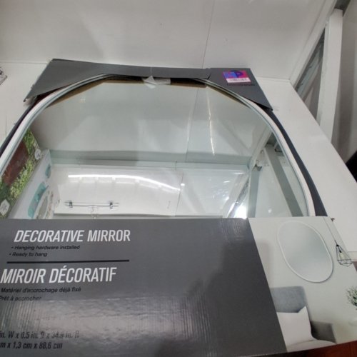 HOMETRENDS DECORATIVE WALL MOUNTED OVAL MIRROR - 28.9" X 0.5" X 34.9" - WHITE (MODEL: WCM0LL39WH) image 2
