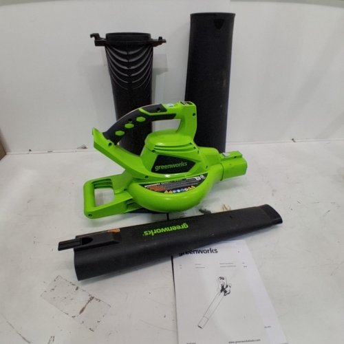 GREENWORKS 2-SPEED LEAF BLOWER/VACUUM *TOOL ONLY* - 375CFM/230MPH - 12A - GREEN/BLACK (MODEL: BVF443) image 2