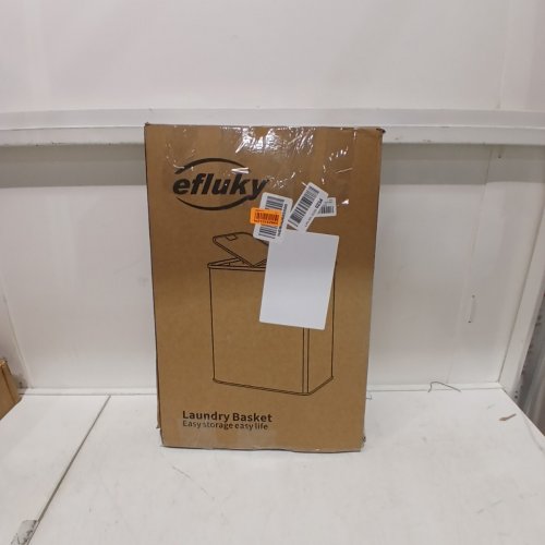 EFLUKY 2-SECTION LAUNDRY HAMPER WITH LID - 140L - BEIGE - (MODEL: HPBG1026) image 4