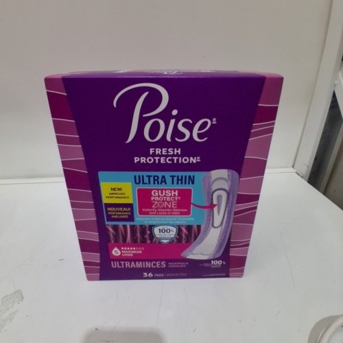 36PK POISE ULTRA THIN FRESH PROTECTION INCONTINENCE PADS - LEVEL 5 MAXIMUM ABSORBENCY image 2