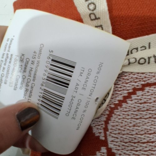 6PK MADE IN PORTUGAL FALL THEMED COTTON TOWELS - 20" - ORANGE, WHITE, AND BROWN (ITEM: ART. 3400770) image 2