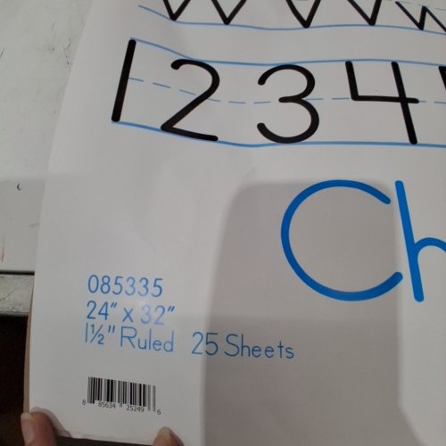 SCHOOL SMART CHART 1 1/2" RULED PAPER PAD - 24" X 32" - 25 SHEETS (ITEM: 085335) image 2